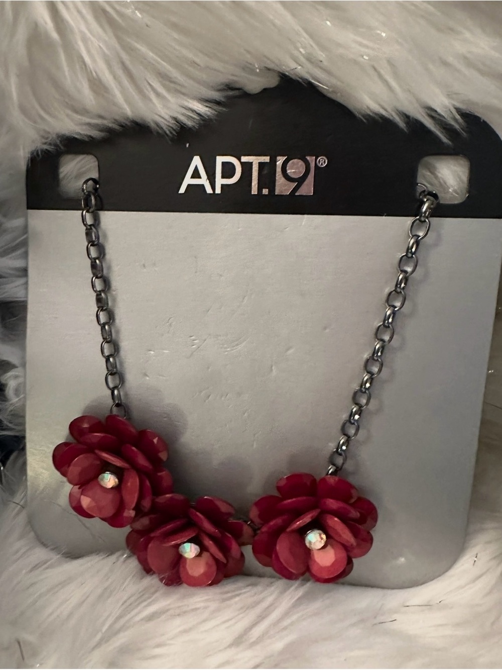 Apt. 9 Fuchsia Floral Triple Pendant Necklace